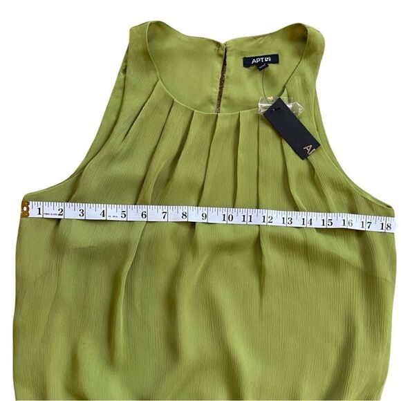 Apt. 9 Green Pleated Neckline Sleeveless Chiffon Blouse • NWT - Picture 7 of 8